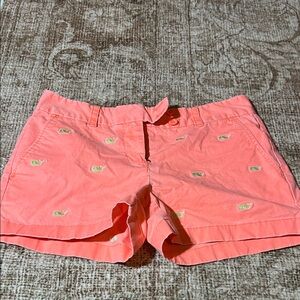 Vineyard Vines Kids Coral Shorts with Whale Embroidery